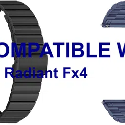 ACM WSM20H22BKGY3722 Pack of 2 Watch Strap Adjustable Steel 22mm for Fastrack Radiant Fx4 Smartwatch (Black/Grey) Smart Watch Strap-picture-33