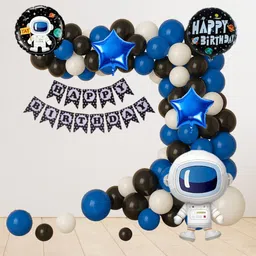 giftella Solid Astronaut theme birthday decoration kit with happy birthday foil se Balloon-picture-33