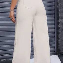 blessica Women Relaxed Fit High Rise Beige Jeans image 4