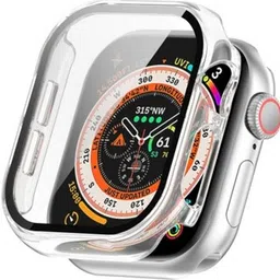 KAZUKI Screen Guard for 45mm Apple iWatch Series 9 / 8 / 7 45mm PC Frame + Tempered Glass Protector Case (Transparent)-picture-19