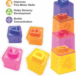 toymate Smart Stackers 2 in 1 Gift Stacking Rings & Shape Sorter Blocks for 12Months+ image 3