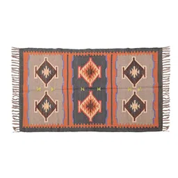 baithak krafts Black Wool & Jute Geometric 72 x 48 Inches Hand Woven Dhurries image 3