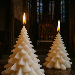 vianacandle Christmas tree white decorative candle Candle image 2