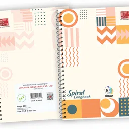 write on white New Spiral Longbook White Pattern A4 Notebook Rulled 200 Pages image 5