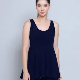 megaska Solid Women Swim-dress Blue Swimsuit-picture-22
