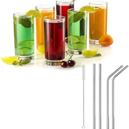 otak 001_OT italian glass pack of 1 with straw pack of 1 Glass Set Water/Juice Glass image 2