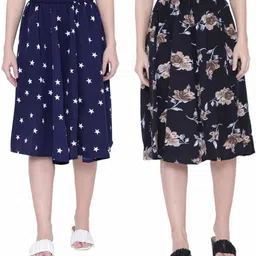 manat diva Women Printed Flared Multicolor Skirt-picture-21