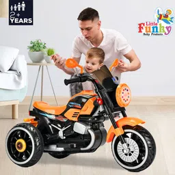 little funky Polo Battery Operated Foot Accelerator Ride On Bike With Multicolor Lights Bike Battery Operated Ride On image 5