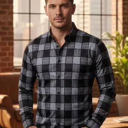 ratric exim Men Regular Fit Checkered Casual Shirt-picture-18