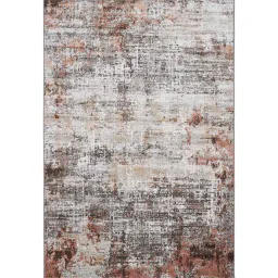 obsessions Rust and Cream Abstract 5x7 Feet Machine Made Carpet image 2
