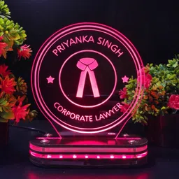 kosgai Customized Thank You Gift For Lawyer Advocate 3D LED Multicolor Name Plate Table Lamp image 2