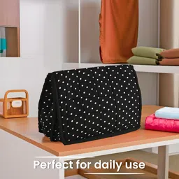 heart home Pack of 2 Polka Dots Travel Kit For Toiletries, Bathroom Organiser | Black Vanity Kit Vanity Box image 2