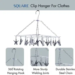 urbanware Clothes Drying Hanger - Oreo Clips Heavy Quality Rust Free Pegs for Diaper Socks Stainless Steel Cloth Clips image 4