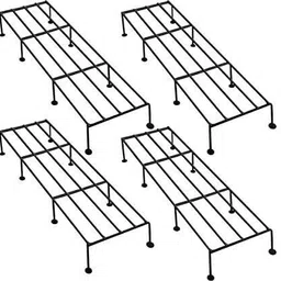 wozti Flower Plant Stand for Home Garden Balcony Living Room (Set of 4) Black Plant Container Set image 1