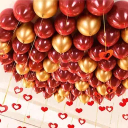 Solid Metallic Red & Golden balloons (50 Pcs) Balloon-image-26