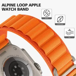 Rikhar Alpine Loop Compatible with Apple Watch Straps 49mm 45mm 44mm 42mm, Nylon Textile Woven Loop with Metal G Hook Sport Band for iWatch Ultra Series 8, 7, 6, 5, 4, 3, 2, 1, SE. Smart Watch Strap image 3