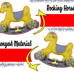pandaoriginals MURPHY HORSE |2 IN 1 RIDER 1-4 YRS | ROCEKR AND RIDER Rideons & Wagons Non Battery Operated Ride On image 5