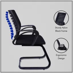 kursiwala Vista mesh mid back ergonomic Fabric Office Visitor Chair image 5