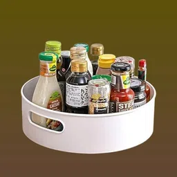 vaynty Plastic full rotation Revolving Holder Serving Tray – Residential & Pantry Storage Basket-picture-21