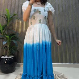 dada Self Design Cotton Blend Stitched Anarkali Gown-picture-15