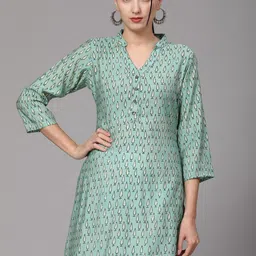 KALINI Geometric Printed Pure Cotton Kurti-picture-33