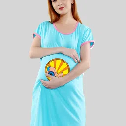 SillyBoom Printed Pure Cotton Maternity T-shirt Nightdress-picture-37