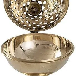 zanaat Home Deco Purifying Brass Dhuna Loban Burner Iron Candle Holder image 2
