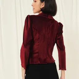 tandul Fleece Solid Coat For Women image 2