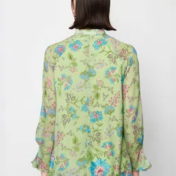 Trendyol Floral Printed Tie-Up Neck Tunic image 2