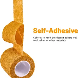a-tape Cohesive Crepe Bandage Orange (Pack of 2) Elastic Self Adhesive (5 cm X 4.5 mtr) Crepe Bandage image 3