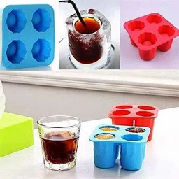 blapoxe Silicon Ice Tray Mould Ice Short Glass Cup Shaped Ice Shot Glass Maker Mould Ice Cube Shot Glass Freeze Tray Multicolor Silicone Ice Cube Tray image 2