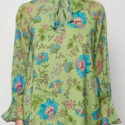 Trendyol Floral Printed Tie-Up Neck Tunic image 5