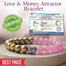 vibesle Stone, Rose Quartz, Golden Pyrite Beads, Crystal Charm Bracelet-picture-21
