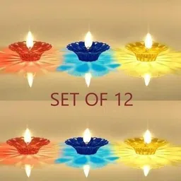 kala decorators 3D Shadow Floating Plastic Decorative Dipawali / Diwali Diya Candle image 2