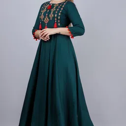 kalaxi Viscose Rayon Stitched Anarkali Gown image 5