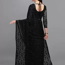 vragi Floral Print Bollywood Net Saree image 2