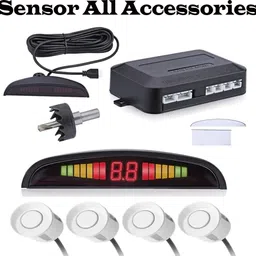 ccmm White 4pcs Compact Design Reverse Parking Sensor For Vehicle-225 Universal White Car Safety Parking Camera 4 Pcs-225 Parking Sensor image 2