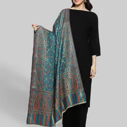 WEAVERS VILLA Polyester Wool Blend Woven Women Shawl-picture-17