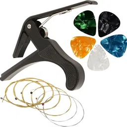 imaginea Guitar Strings with Capo Stainless Steel for Acoustic Guitar, Guitar Accessories Clutch Guitar Capo-picture-14
