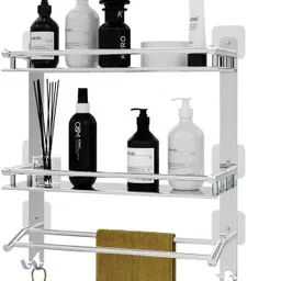 Wall Mounted 3 Layer Towel Holder for Bathroom 15 inch 3 Bar Towel Rod-image-15