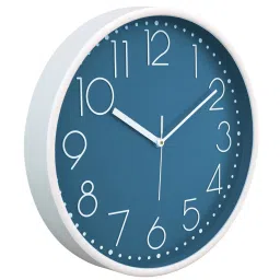 random Tic Toc Blue & White Plastic Wall Clock image 3
