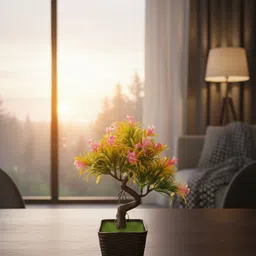 plantworld Multicolor Artificial Plant Bonsai Wild Artificial Plant with Pot image 2