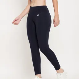 clovia Solid Women Blue Tights image 3