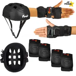 fena Protection kit 03 with 1 PVC Helmet, 1 Pair Of Knee Cap, 1 Pair Of Elbow Cap Skating Kit-picture-11