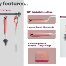 cradleve Baby Bottle Cleaning Brush Set 4IN 1 image 3