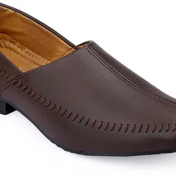stylelure Ethnic Half Cut Slip On Juttis for Wedding|Traditional Kurtas Shoes Mojaris For Men image 3