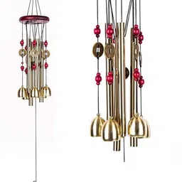 Metal Wind Chimes Home Decor Hanging Balcony Garden Positive Energy, Brass Windchime-image-99