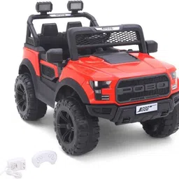 smallboytoys POBO RED 4 Motors 4x4 (1-8Yrs) Battery ride on Jeep Battery Operated Ride On image 5
