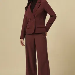 allen solly Women Solid Single Breasted Formal Blazer image 2