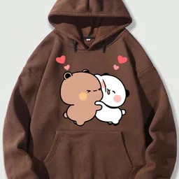 beltly Women Full Sleeve Printed Hooded Sweatshirt image 1